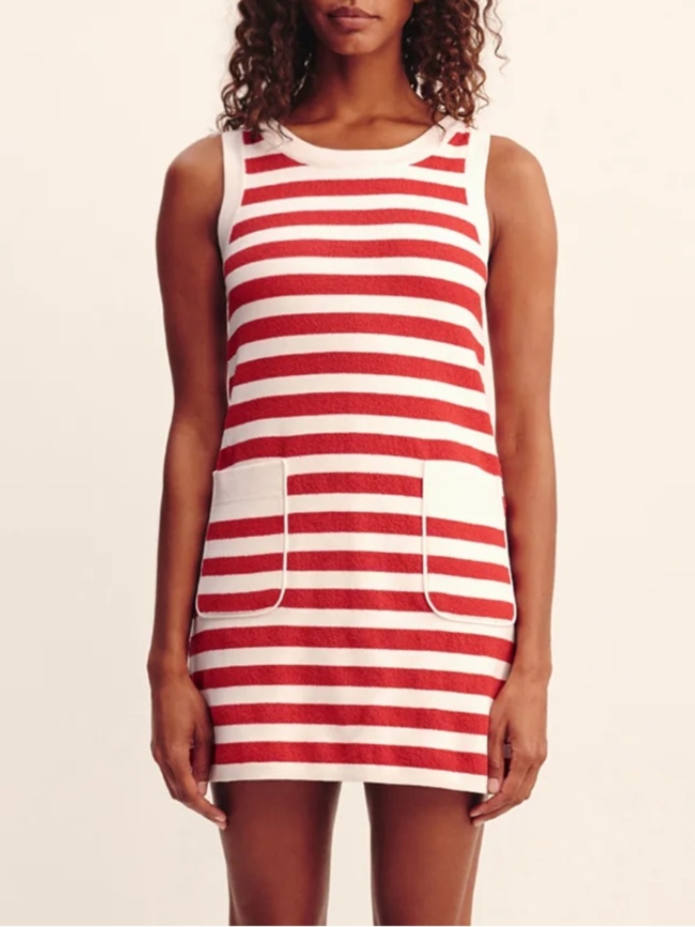 Posse Ari Mini Dress coral stripe terry cloth